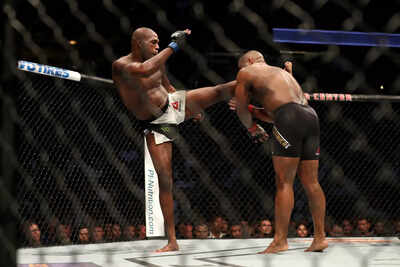 UFC color commentator Daniel Cormier reacts to heavyweight champion Jon Jones’ hypothetical claims